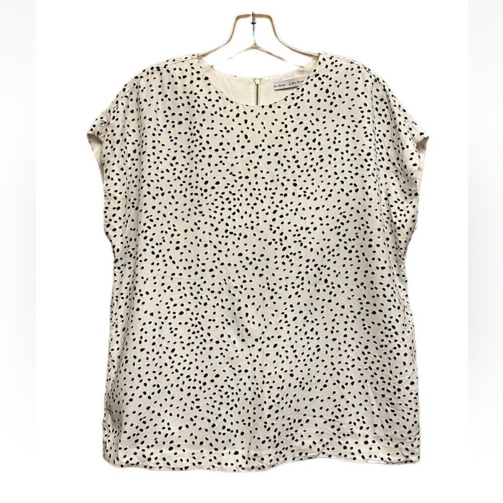 & OTHER STORIES Top Womens US Size 10 Viscose Blouse White Black Stockholm